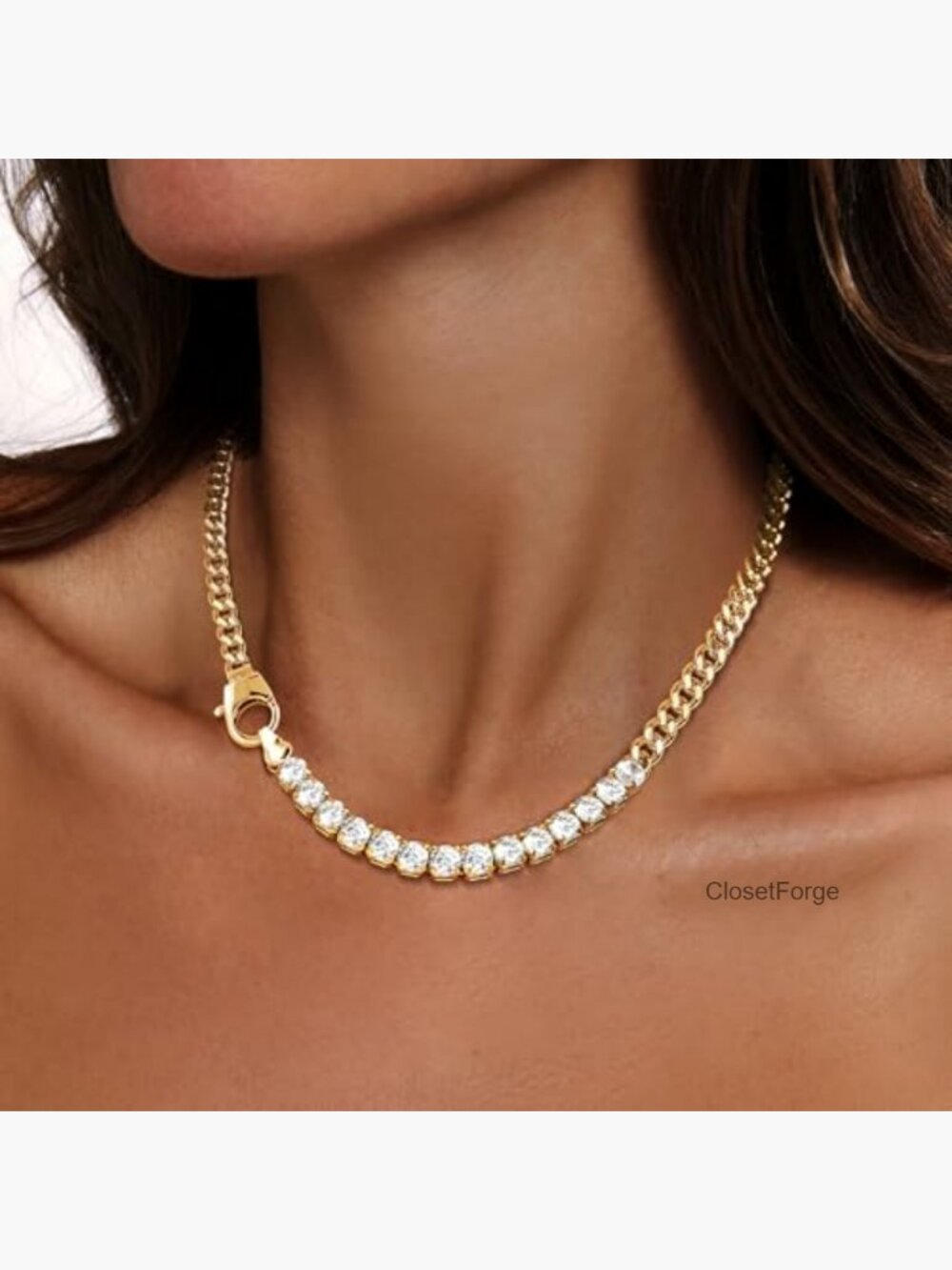 Chunky Thick Chain Toggle Clasp Pendant Necklace Baroque Pearl - Picture 2 of 7